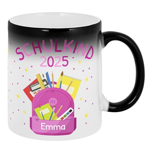 Farbwechsel Tasse Schulkind Mädchen – Geschenk zur Einschulung – Zaubertasse für Grundschule mit süßem Motiv – Einschulung Geschenk - Rucksack Rosa Farbwechsel Tasse Schulkind Mädchen – Geschenk zur Einschulung – Zaubertasse für Grundschule mit süßem Motiv – Einschulung Geschenk - Rucksack Rosa von True Statements