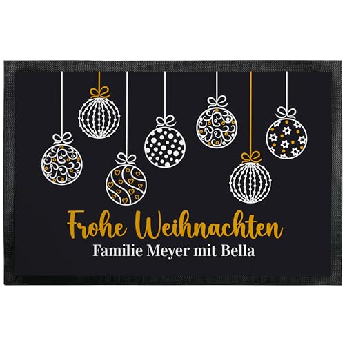 Fußmatte „Frohe Weihnachten“ - personalisiert mit Wunschtext - für Innen & Außen – rutschfest, extra dünn & saugfähig - Türmatte - Eingangsbereich Deko - Geschenk zu Weihnachten, 60 x 40 cm Fußmatte „Frohe Weihnachten“ - personalisiert mit Wunschtext - für Innen & Außen – rutschfest, extra dünn & saugfähig - Türmatte - Eingangsbereich Deko - Geschenk zu Weihnachten, 60 x 40 cm von True Statements