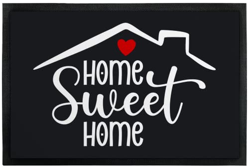 Fußmatte Innen & Außen - Home Sweet Home - originelle Geschenkidee - einladender Fußabtreter für Haustür, Eingangstürmatte | Weihnachten Geburtstag Einweihungsgeschenk | Deko (60 x 40 cm, Schwarz) von True Statements