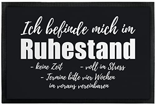 Fußmatte Innen & Außen - Ich befinde mich im Ruhestand - originelles Geschenk - lustiger Fußabtreter für Haustür | Eingangstürmatte | Weihnachten | Einweihungsgeschenk | Deko (60 x 40 cm, Schwarz) von True Statements