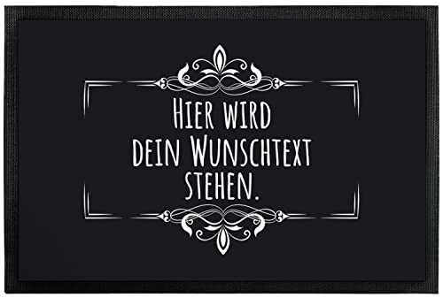 Fußmatte personalisiert Dein Wunschtext 3zeilig - originelles Geschenk - rutschfeste Schmutzfangmatte Eingangstürmatte Fußabtreter Innen & Außen | Weihnachten | Einweihungsgeschenk (Schwarz 60x40cm) von True Statements