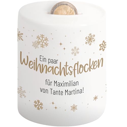 Geschenk zu Weihnachten: Spardose personalisiert „EIN Paar Weihnachtsflocken“ - Weihnachtsgeld Geldgeschenk Verpackung für Freunde & Familie von True Statements