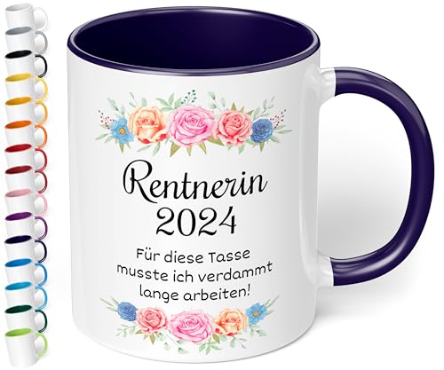 Geschenk zum Renteneintritt: Kaffeetasse Rentnerin 2024 „Für diese Tasse musste ich verdammt lange arbeiten!“ - Abschiedsgeschenk Kollegen - Geschenk zum Abschied - Rente Ruhestand (Kobaltblau) von True Statements