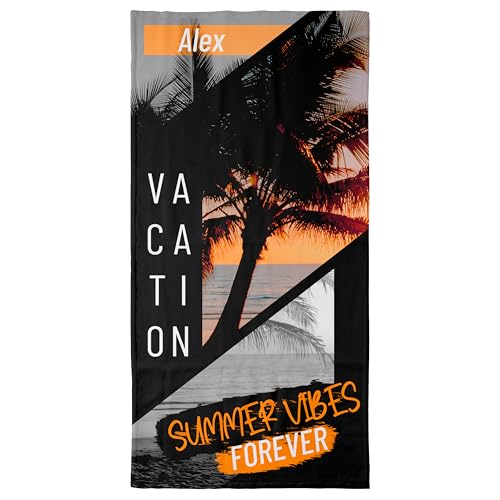 Handtuch mit Namen "Summer Vibes Forever" Einzigartiges, bedrucktes Handtuch als persönliches Geschenk für Familie und Freunde. Vacation Geschenk für Freundinnen, Freunde und Partner! - 100 x 50 cm von True Statements
