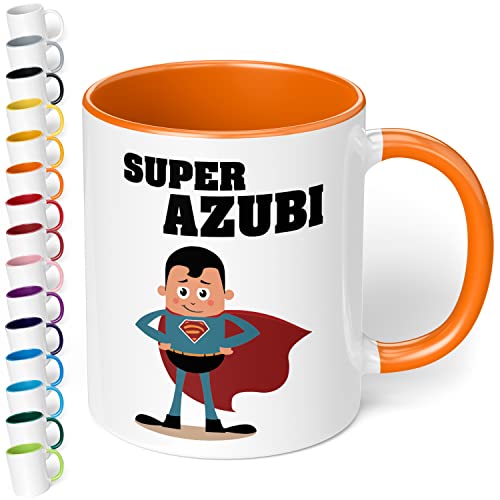 Lustige Tasse Super Azubi - lustige Azubi Kaffee-Tasse mit Spruch - spülmaschinenfest - Willkommens- oder Abschiedsgeschenk - Geschenk zu Beginn, Abschluss, bestandene Prüfung, Büro, Arbeit (Orange) von True Statements