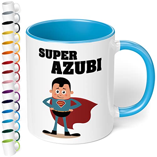 Lustige Tasse Super Azubi - lustige Azubi Kaffee-Tasse mit Spruch - spülmaschinenfest - Willkommens- oder Abschiedsgeschenk - Geschenk zu Beginn, Abschluss, bestandene Prüfung, Büro Arbeit (Hellblau) von True Statements