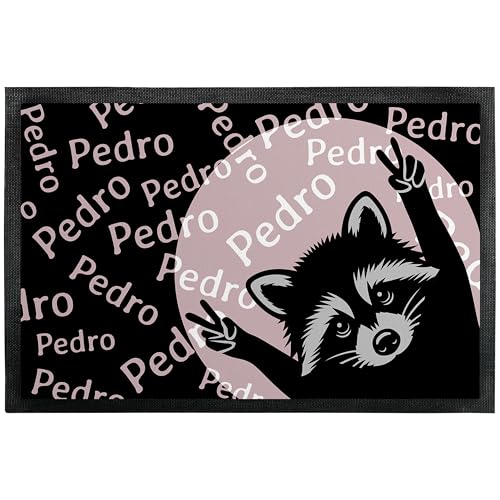True Statements Deko-Fußmatte „Pedro Pedro Pedro Waschbär“ - Dancing Raccoon Meme - berühmter Tanzender Waschbär für Gute Laune als Geschenk - für Innen & Außen – rutschfest, 50 x 35 cm True Statements Deko-Fußmatte „Pedro Pedro Pedro Waschbär“ - Dancing Raccoon Meme - berühmter Tanzender Waschbär für Gute Laune als Geschenk - für Innen & Außen – rutschfest, 50 x 35 cm von True Statements