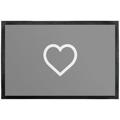 Fußmatte „Herz“ - lustige Deko-Türmatte als Geschenk zum Einzug für innen und außen – Eingangsteppich mit verschiedenen Designs - dünn, rutschfest, 50 x 75 cm von True Statements