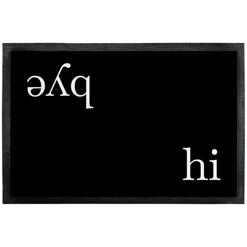 True Statements Fußmatte „Hi - Bye“ - lustige Deko-Türmatte als Geschenk zum Einzug für innen und außen – Eingangsteppich mit verschiedenen Designs - dünn, rutschfest, 90 x 60 cm von True Statements