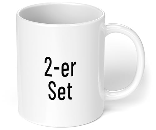 True Statements Kaffeetassen Set zum Bemalen oder bedrucken - Sublimationstassen aus hochwertiger Keramik - ideal für den Kindergeburtstag oder Sublimationsdruck - 2er Set Weiß von True Statements