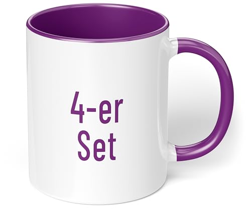 True Statements Kaffeetassen Set zum Bemalen oder bedrucken - Sublimationstassen aus hochwertiger Keramik - ideal für den Kindergeburtstag oder Sublimationsdruck - 4er Set Violett True Statements Kaffeetassen Set zum Bemalen oder bedrucken - Sublimationstassen aus hochwertiger Keramik - ideal für den Kindergeburtstag oder Sublimationsdruck - 4er Set Violett von True Statements
