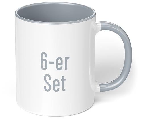 True Statements Kaffeetassen Set zum Bemalen oder bedrucken - Sublimationstassen aus hochwertiger Keramik - ideal für den Kindergeburtstag oder Sublimationsdruck - 6er Set Grau True Statements Kaffeetassen Set zum Bemalen oder bedrucken - Sublimationstassen aus hochwertiger Keramik - ideal für den Kindergeburtstag oder Sublimationsdruck - 6er Set Grau von True Statements