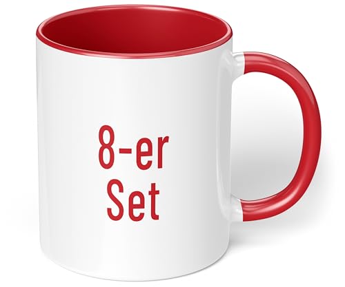 True Statements Kaffeetassen Set zum Bemalen oder bedrucken - Sublimationstassen aus hochwertiger Keramik - ideal für den Kindergeburtstag oder Sublimationsdruck - 8er Set Rot True Statements Kaffeetassen Set zum Bemalen oder bedrucken - Sublimationstassen aus hochwertiger Keramik - ideal für den Kindergeburtstag oder Sublimationsdruck - 8er Set Rot von True Statements