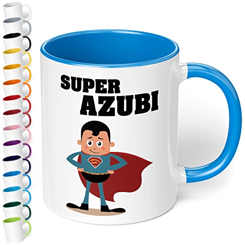 Lustige Tasse Super Azubi - Azubi Kaffee-Tasse mit Spruch - spülmaschinenfest - Willkommens- oder Abschiedsgeschenk - Geschenk zu Beginn, Abschluss, bestandene Prüfung, Büro, Arbeit (Cambridge Blau) von True Statements