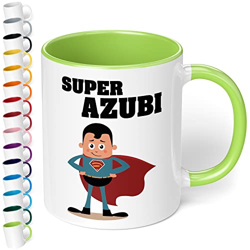 Lustige Tasse Super Azubi - lustige Azubi Kaffee-Tasse mit Spruch - spülmaschinenfest - Willkommens- oder Abschiedsgeschenk - Geschenk zu Beginn, Abschluss, bestandene Prüfung, Büro Arbeit (Hellgrün) von True Statements