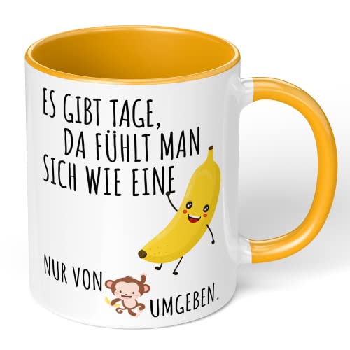 True Statements Lustige Tasse es gibt Tage da fühlt man sich wie eine Banane nur von Affen umgeben - originelles Geschenk, innen goldgelb True Statements Lustige Tasse es gibt Tage da fühlt man sich wie eine Banane nur von Affen umgeben - originelles Geschenk, innen goldgelb von True Statements