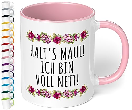 True Statements Lustige Tasse halts Maul ich bin voll nett ? originelles Geschenk, inner rose von True Statements