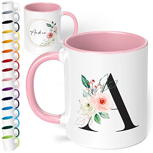 True Statements Namenstasse mit Blumen Anfangsbuchstaben Motiv - Vorderseite Wunsch-Buchstabe, Rückseite dein Wunschname Innen Rosa True Statements Namenstasse mit Blumen Anfangsbuchstaben Motiv - Vorderseite Wunsch-Buchstabe, Rückseite dein Wunschname Innen Rosa von True Statements