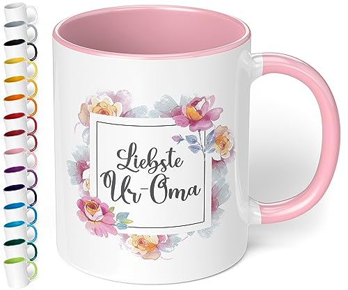 True Statements Oma Tasse Liebste Ur Oma - Geschenk für Oma, inner rose von True Statements