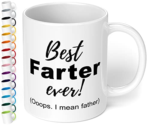 Lustige Papa Tasse Best Farter Ever - Kaffeetasse, Kaffeebecher, Vater zum Geburtstag, Vatertag - Weiss von True Statements