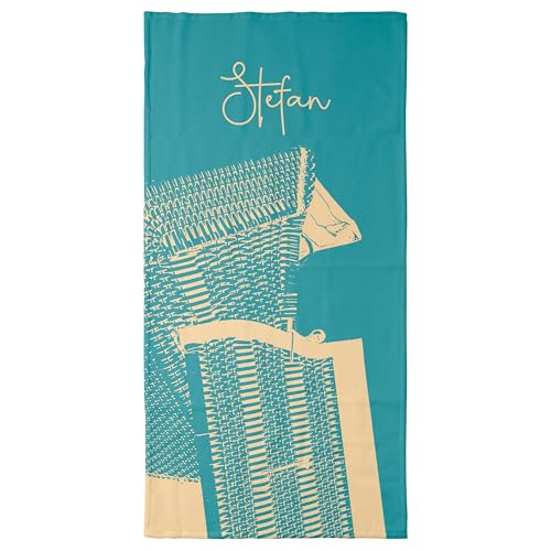 True Statements Personalisierbares Handtuch mit Namen – Strandkorb - Mikrofaser & Baumwolle – Schnell trocknend & weich – 50x100 cm – Ideal für Strand, Sport & Urlaub von True Statements