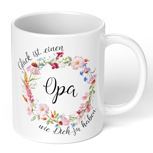 True Statements Tasse Glück ist einen Opa wie dich zu haben - Kaffee-Tasse mit Spruch - lustig - Geschenk für Opa/Großvater, inner white von True Statements