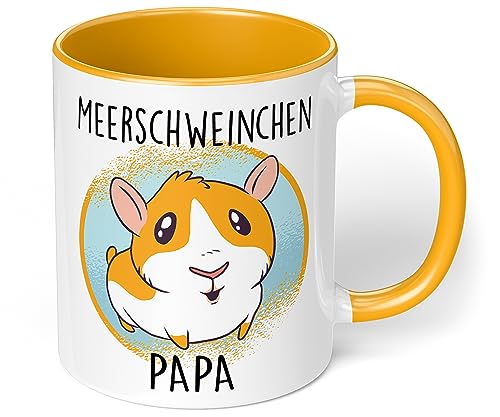 True Statements Tasse Meerschweinchen-Papa - tolles Geschenk für Tierfreunde - spülmaschinenfest - beidseitig Bedruckt - Farbe goldgelb (Meerschweinchen-Papa) von True Statements