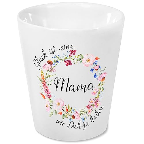 True Statements bedruckter Blumentopf/Kräutertopf mit Spruch „Glück ist, eine Mama wie Dich zu haben“ - originelle Geschenkidee - perfekt als Dekoration von True Statements