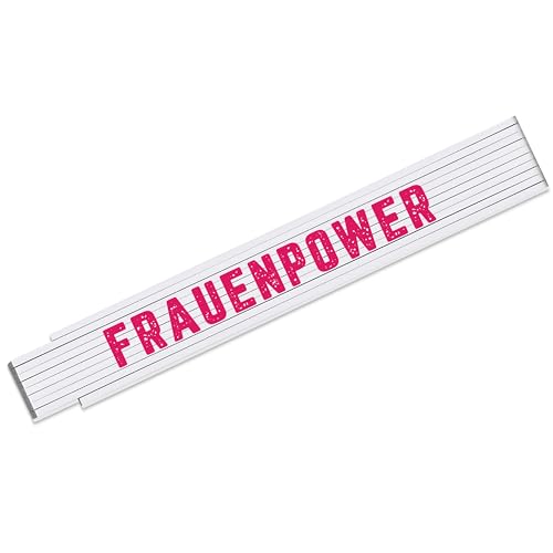 Zollstock mit Spruch „Frauenpower“ – Meterstab 2m mit 90° Rastung - Geschenk Muttertag Geburtstag Geschenk-Idee Handwerker Frauen Hobby von True Statements