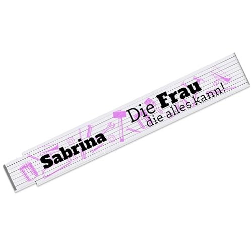 Zollstock mit Spruch personalisiert „Die Frau die alles kann“ – Meterstab 2m mit 90° Rastung - Geschenk-Idee Muttertag Geburtstag Handwerkerin Hobby Zollstock mit Spruch personalisiert „Die Frau die alles kann“ – Meterstab 2m mit 90° Rastung - Geschenk-Idee Muttertag Geburtstag Handwerkerin Hobby von True Statements