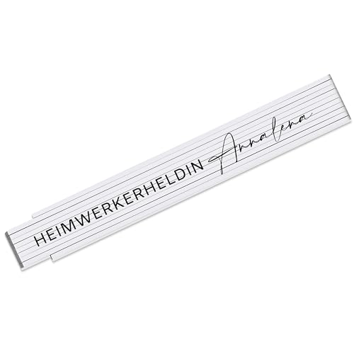Zollstock mit Spruch personalisiert „Heimwerkerheldin“ – Meterstab 2m mit 90° Rastung - Geschenk-Idee Muttertag Geburtstag Handwerkerin Hobby Zollstock mit Spruch personalisiert „Heimwerkerheldin“ – Meterstab 2m mit 90° Rastung - Geschenk-Idee Muttertag Geburtstag Handwerkerin Hobby von True Statements