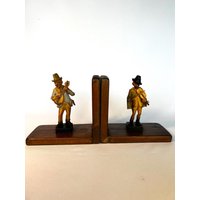 Charmante Buchstützen Aus Holz Für Musikanten Und Musiker Geschenk Buchstütze Deko Arbeitstisch Vtg Musikzimmer Regal von TrueRose1979
