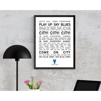 Coventry City Poster, Kultige Gesänge Und Lieder, Fan Geschenk Idee, Home Decor von TrueSportingDesigns
