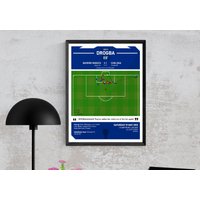 Didier Drogba Tor Moment Wandkunst, Poster Druck, Closing Zur Meisterrunde, Spielandjuwel, Los 31, 5 X 11 cm von TrueSportingDesigns