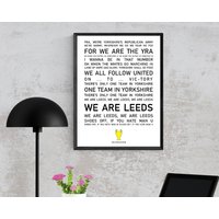 Leeds Poster Wandkunst, Kultige Gesänge Und Lieder, Fan Geschenk Idee, Home Decor von TrueSportingDesigns