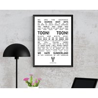 Newcastle United Poster Wandkunst, Kultige Gesänge Und Lieder, Fan Geschenk Idee, Toon Home Dekor von TrueSportingDesigns