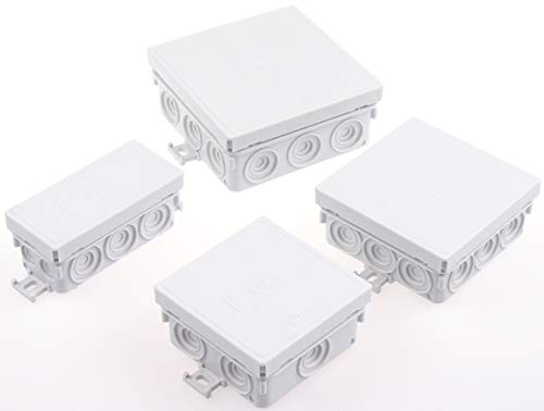 Aufputz Abzweigdose Verteilerdose Verteilerkasten Wasserdicht Feuchtraum 85x85 IP55 grau von TrueTrade