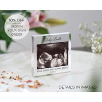 Baby Scan Fotodruck | Rahmen Geschenk Für Großeltern Ultraschallbild Schwangerschaftsankündigung Acryl Plakette von TrueWillowGifts