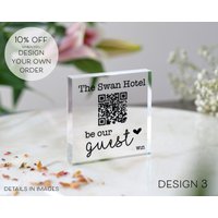 Business Wifi Schild | Hotel Öffentliches Qr Code Scanner Gast Passwort Was Ist Der Wifi-Code Block Pub von TrueWillowGifts