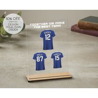 Fußball Familie Dreamteam | Personalisierte Plakette Familienfussball Geschenk Für Ihn Druck Papas Geburtstag von TrueWillowGifts