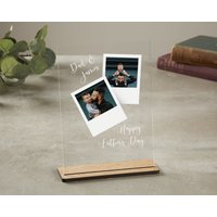 Geburtstagsgeschenk Von Tochter, Personalisierte Foto-Plakette Mit Holzständer, Foto-Plakette, Geschenk Für Papa, Vatertag von TrueWillowGifts