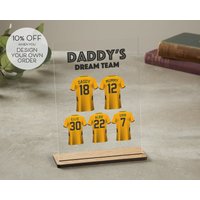 Geschenk Für Papa | Personalisierte Fußball Plakette Dreamteam Ihn Druck von TrueWillowGifts