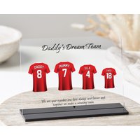 Geschenk Für Papa | Personalisierte Fußball Plakette Vatertagsgeschenk Personalisiertes Dreamteam Ihn Personalisierter Druck von TrueWillowGifts