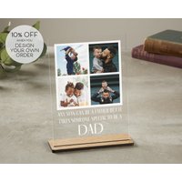 Geschenk Für Papa | Personalisiertes Fotoschild Mit Holzständer Personalisierte Foto Vatertagsgeschenk Ihn Acryl Fotodruck von TrueWillowGifts