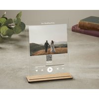 Personalisierte Musik Plakette/Druck Mit Holzständer, Paare Geschenk, Geschenk Für Sie, Ihn, Spotify Song, Hochzeitsgeschenk, Freund von TrueWillowGifts