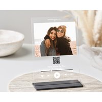 Personalisierte Song Plaque Mit Holzständer, Freunde Geschenk, Geschenk Für Sie, Ihn, Spotify Song, Geburtstagsgeschenk, Sound Wave von TrueWillowGifts