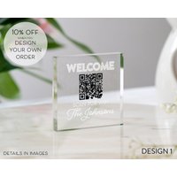 Personalisiertes Wlan-Schild | Qr Code Scanner Gast Wifi Passwort Sign Was Ist Der Wifi-Code Block Neues Wohndekor von TrueWillowGifts