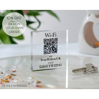 Personalisiertes Wlan-Schild | Qr Code Scanner Gast Wifi Passwort Sign Was Ist Der Wifi-Code Block Neues Wohndekor von TrueWillowGifts