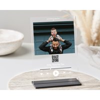 Vatertagsgeschenk, Personalisierte Song Plaque Mit Holzständer, Geschenk Für Ihn, Spotify Song, Papa, Vatertag von TrueWillowGifts