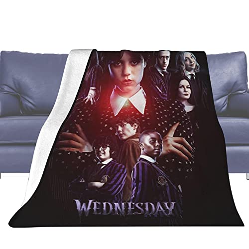 Wednes-day Addams Decke, Wednes-day Movie All Season Plush Blanket TV-Serie Printed Blanket Addams People Napping Sofa Blanket Flanell Fleece Blanket Soft Microfiber Blanket For Bed Sofa von Truejoy